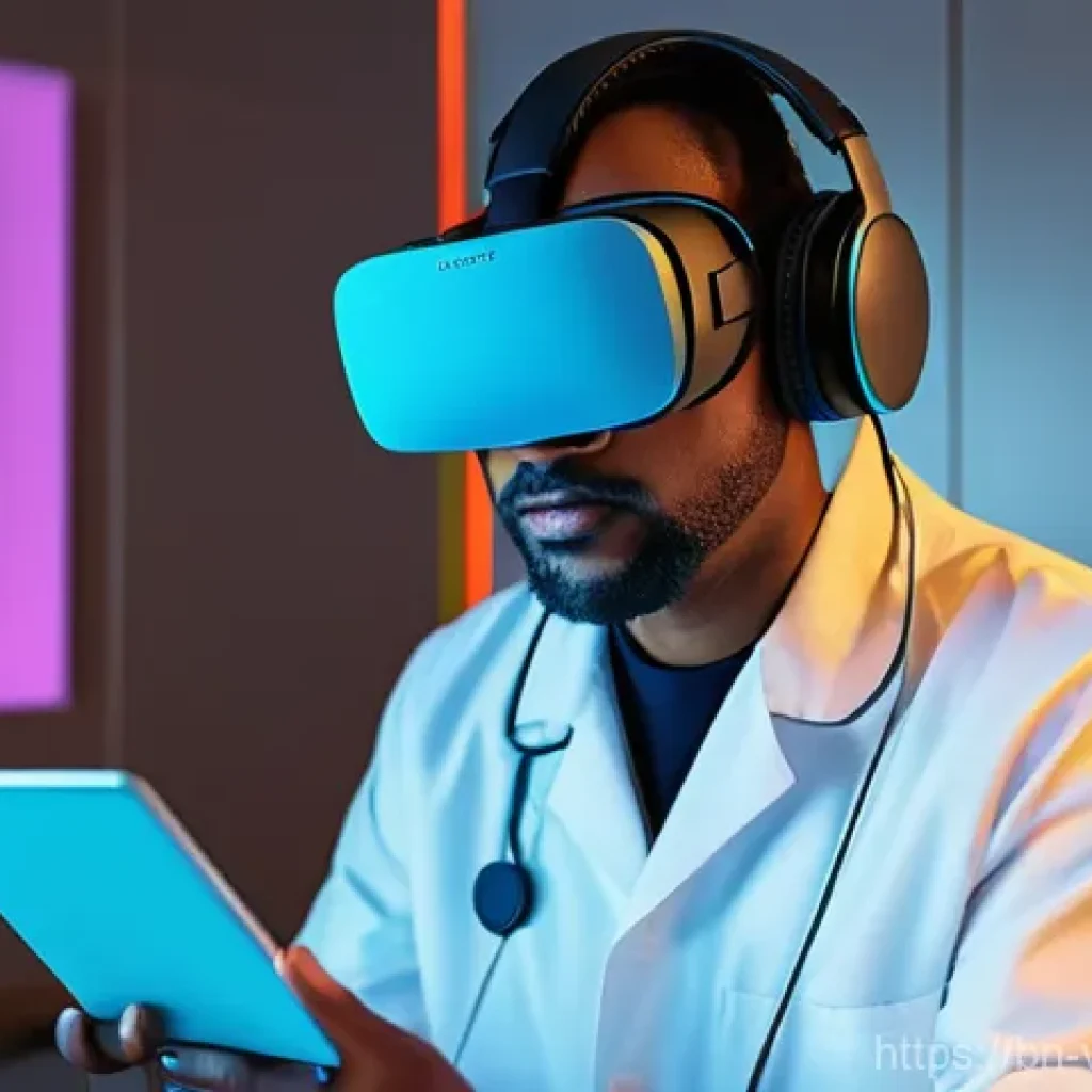 VR 재활치료의 인지적 효과 - **Prompt 1: Engaging VR Cognitive Training**
    "A bright, high-fidelity digital art image of a mal...