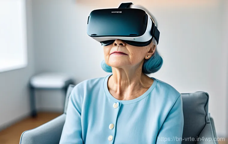 가상현실 재활치료를 위한 사용자 인터페이스 설계 - **Prompt 1: User-Friendly VR Rehabilitation for an Elderly Patient**
    "A serene, medium shot of a...
