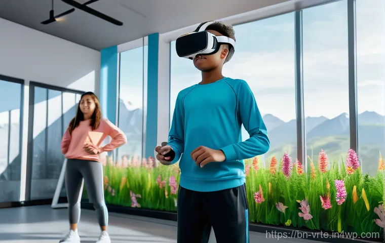 가상현실 재활치료의 연구 결과 요약 - **Prompt 2: Safe Balance Training in VR**
    "A well-lit and spacious rehabilitation gymnasium with...